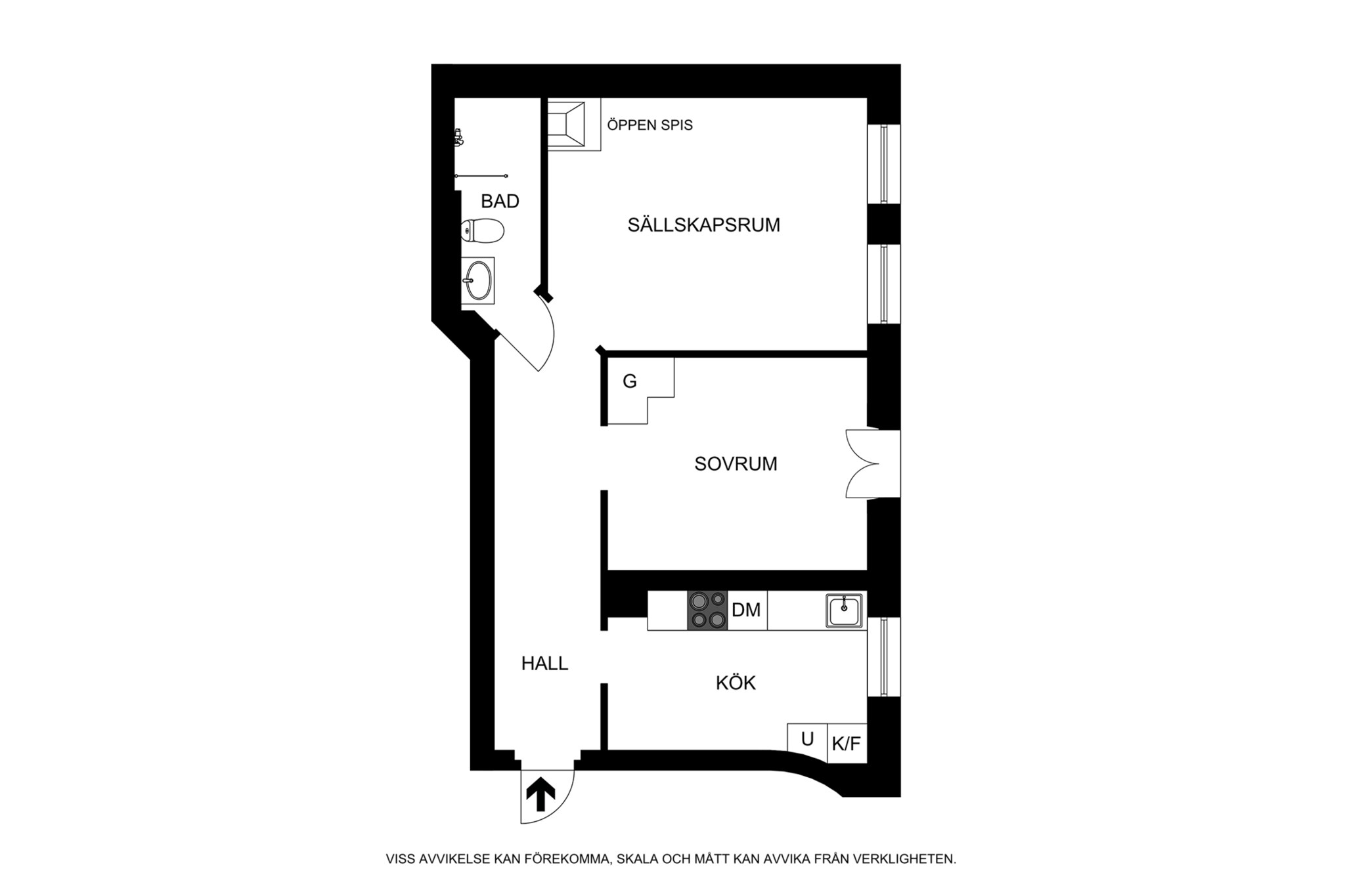 Planritning (ej skalenlig, avvikelser kan förekomma) Surbrunnsgatan 4
