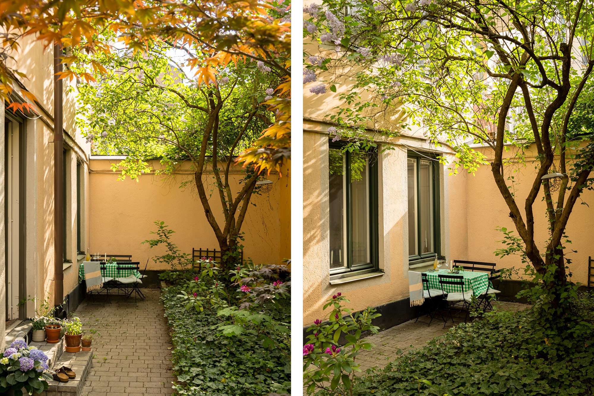 Den avskilda del av gården blir som en egen uteplats Surbrunnsgatan 4