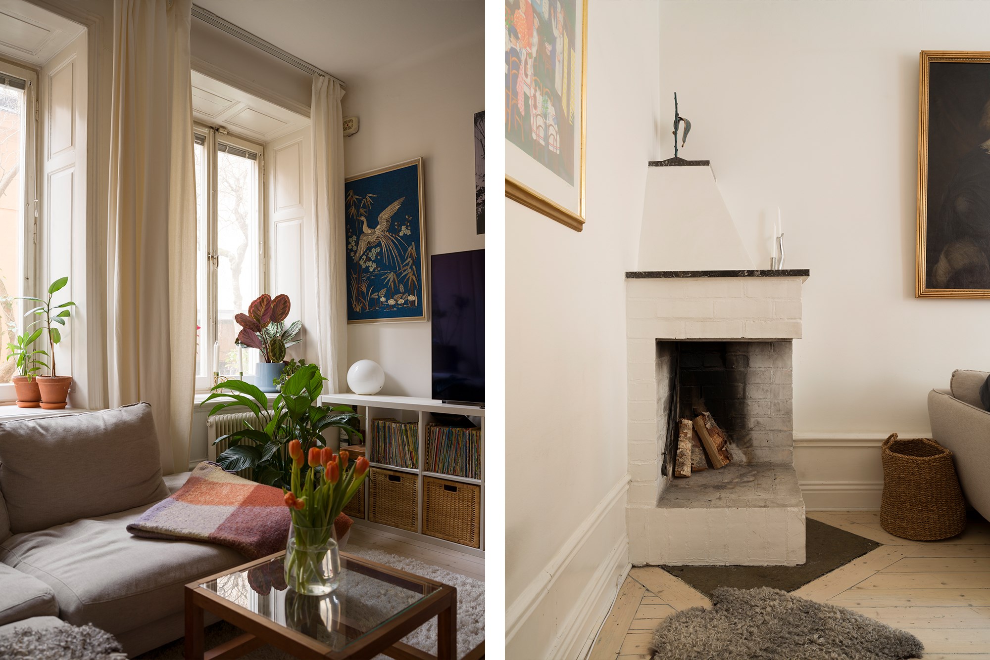 Sällskapsrum - Fungerande öppen spis Surbrunnsgatan 4