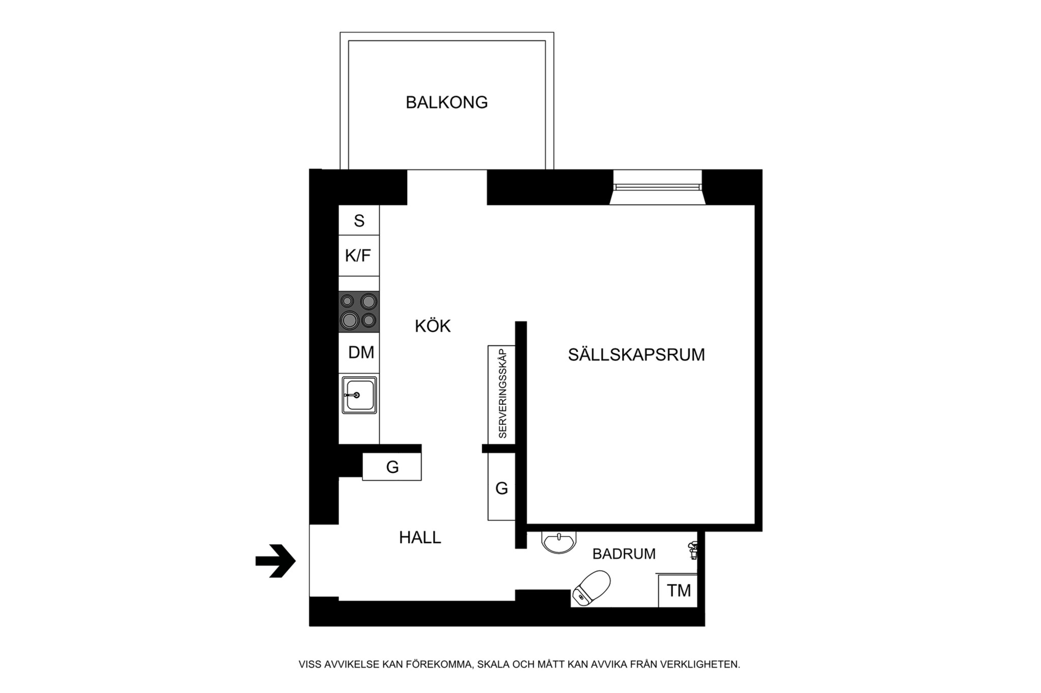 Planritning (ej skalenlig) Sankt Eriksgatan 87, 2tr