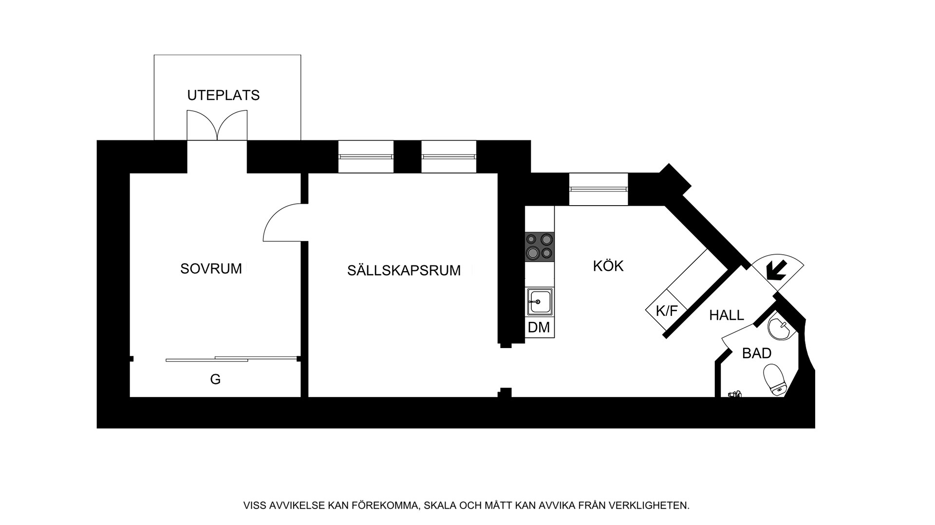 Planritning (ej skalenlig, avvikelser kan förekomma) Birger Jarlsgatan 113D