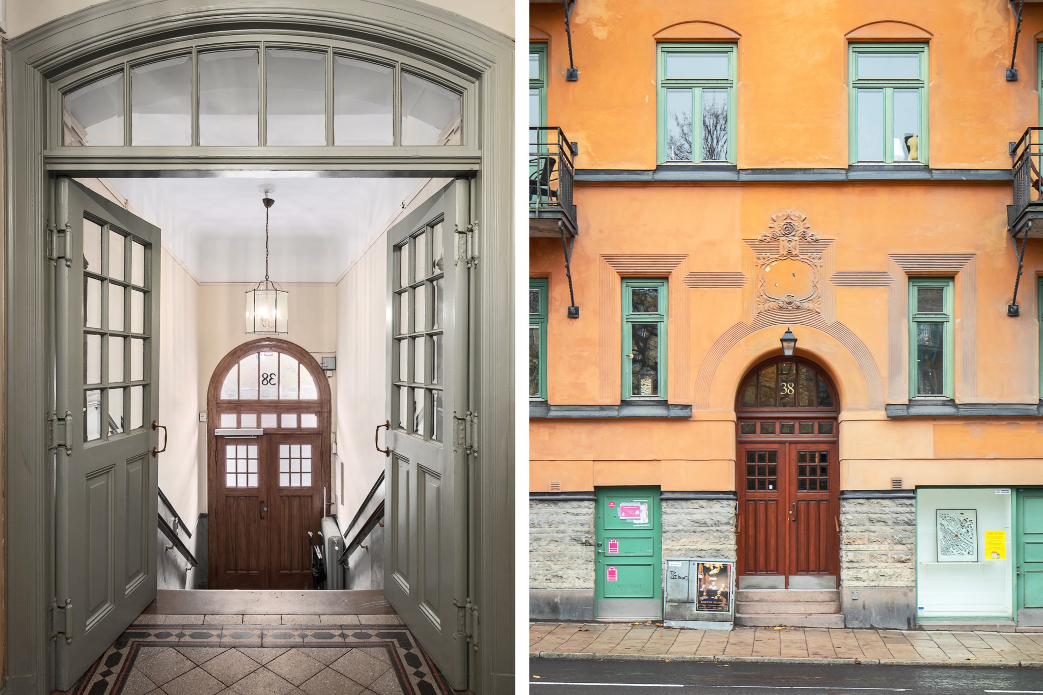 Trapphus - Entré Valhallavägen 38, vån 5/5