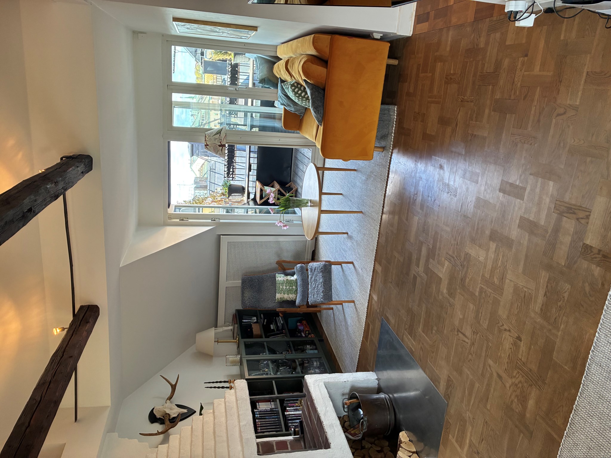 Fungerande öppen spis - Bild tagen av säljare Valhallavägen 38, vån 5/5