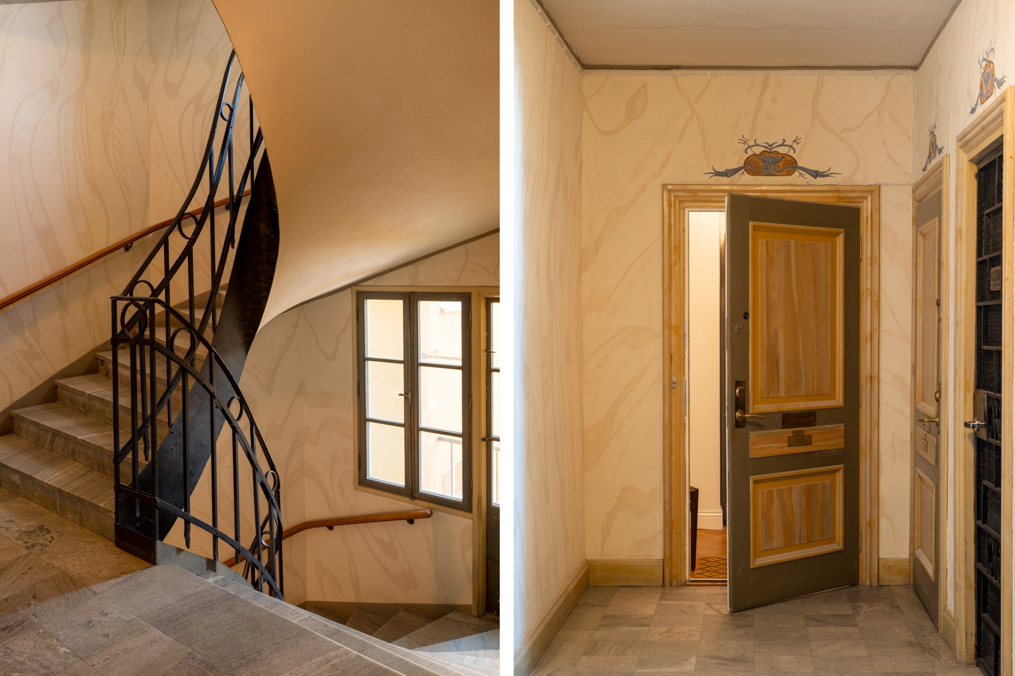 Vackert trapphus Bråvallagatan 9A, 4tr