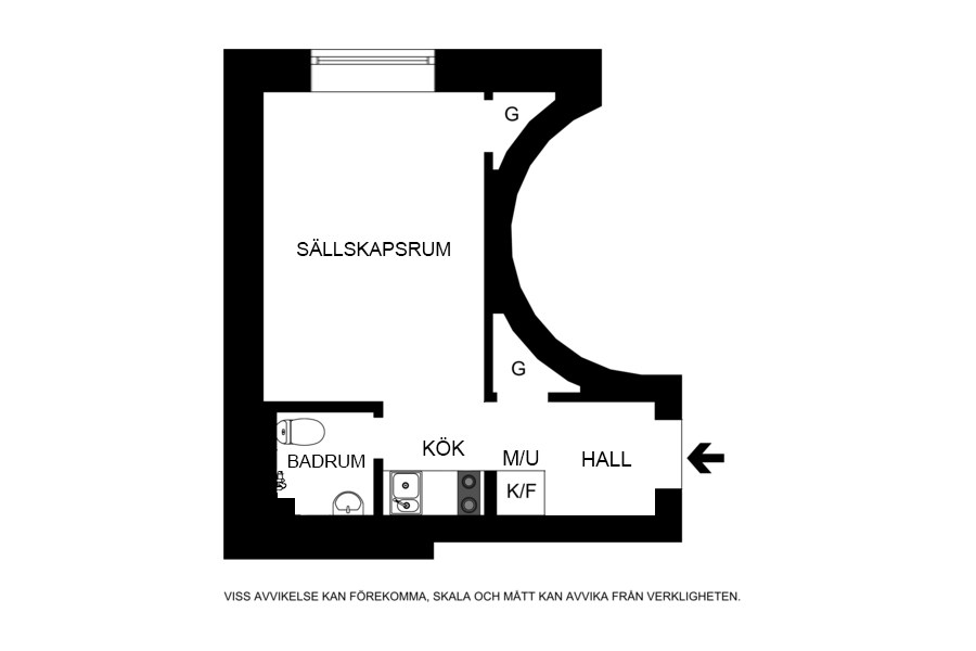 Planritning (ej skalenlig, avvikelser kan förekomma) Narvavägen 22A, 3tr