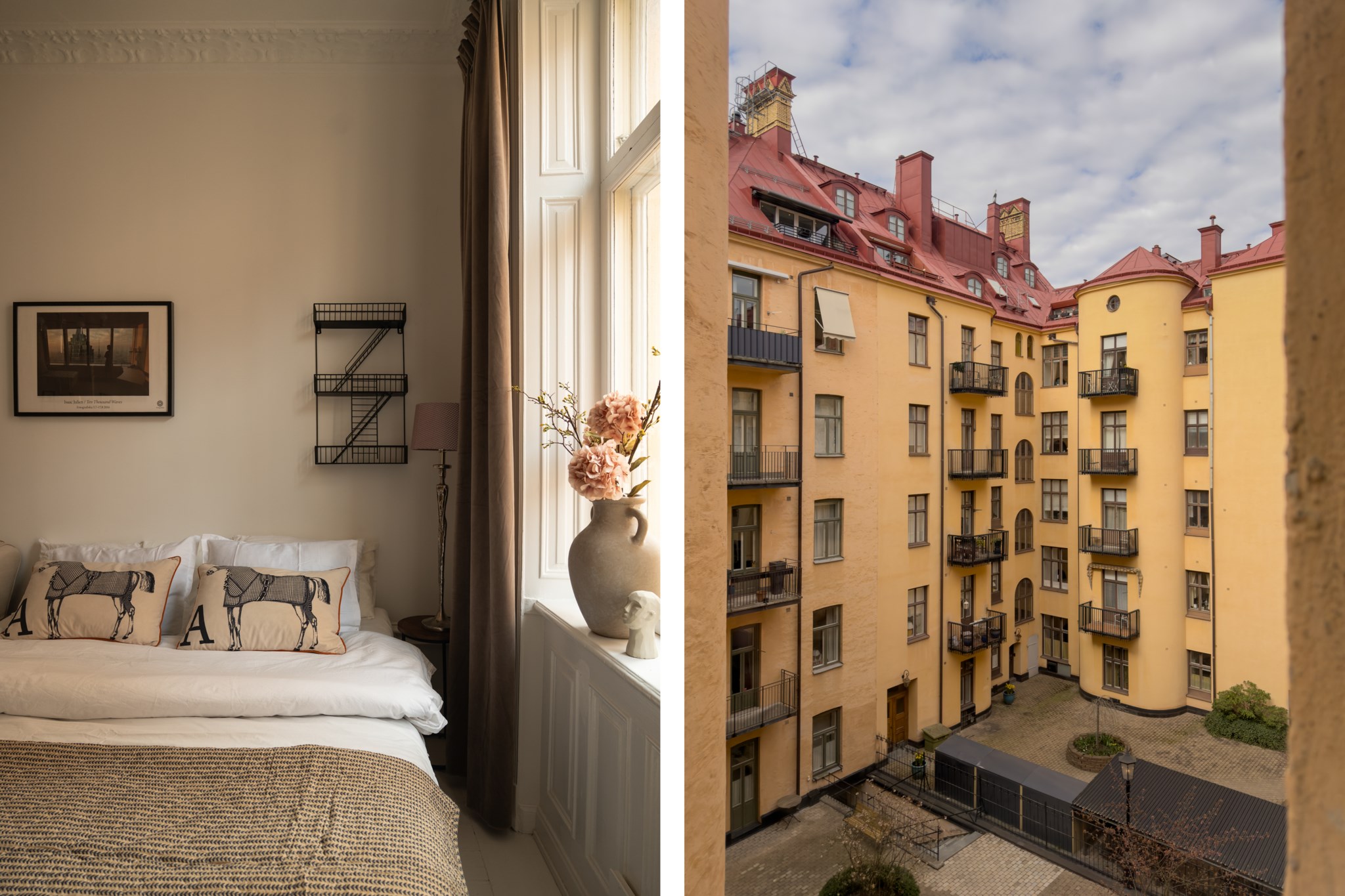 Fönster med djupa nischer - Fönster mot innergård Narvavägen 22A, 3tr