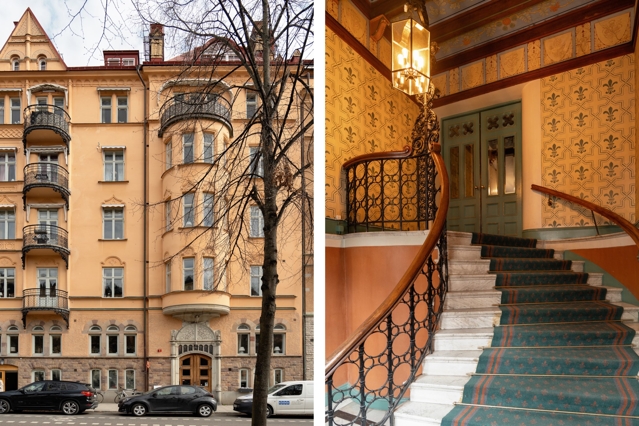 Fasad - Majestätisk entré från anrika Narvavägen Narvavägen 22A, 3tr