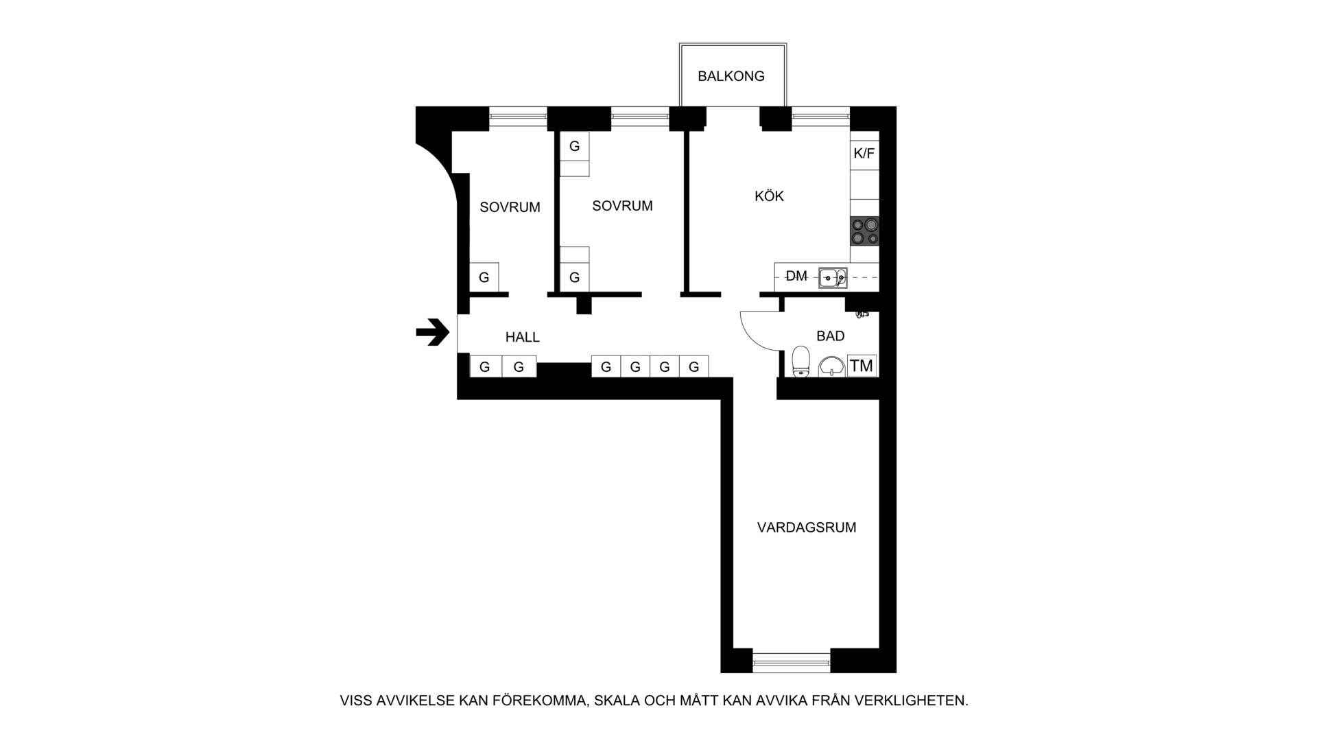 Alternativ planritning Frejgatan 12, 2 tr