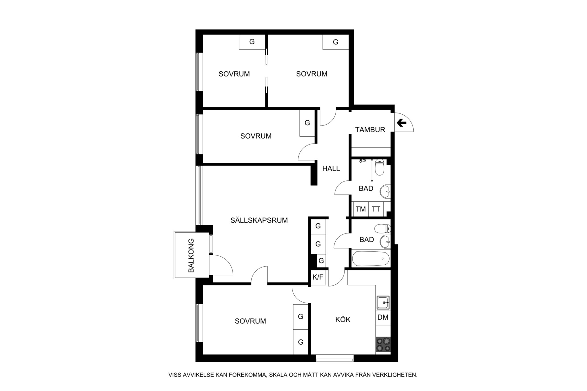Planritning (ej skalenlig, avvikelser kan förekomma) Kevingeringen 25