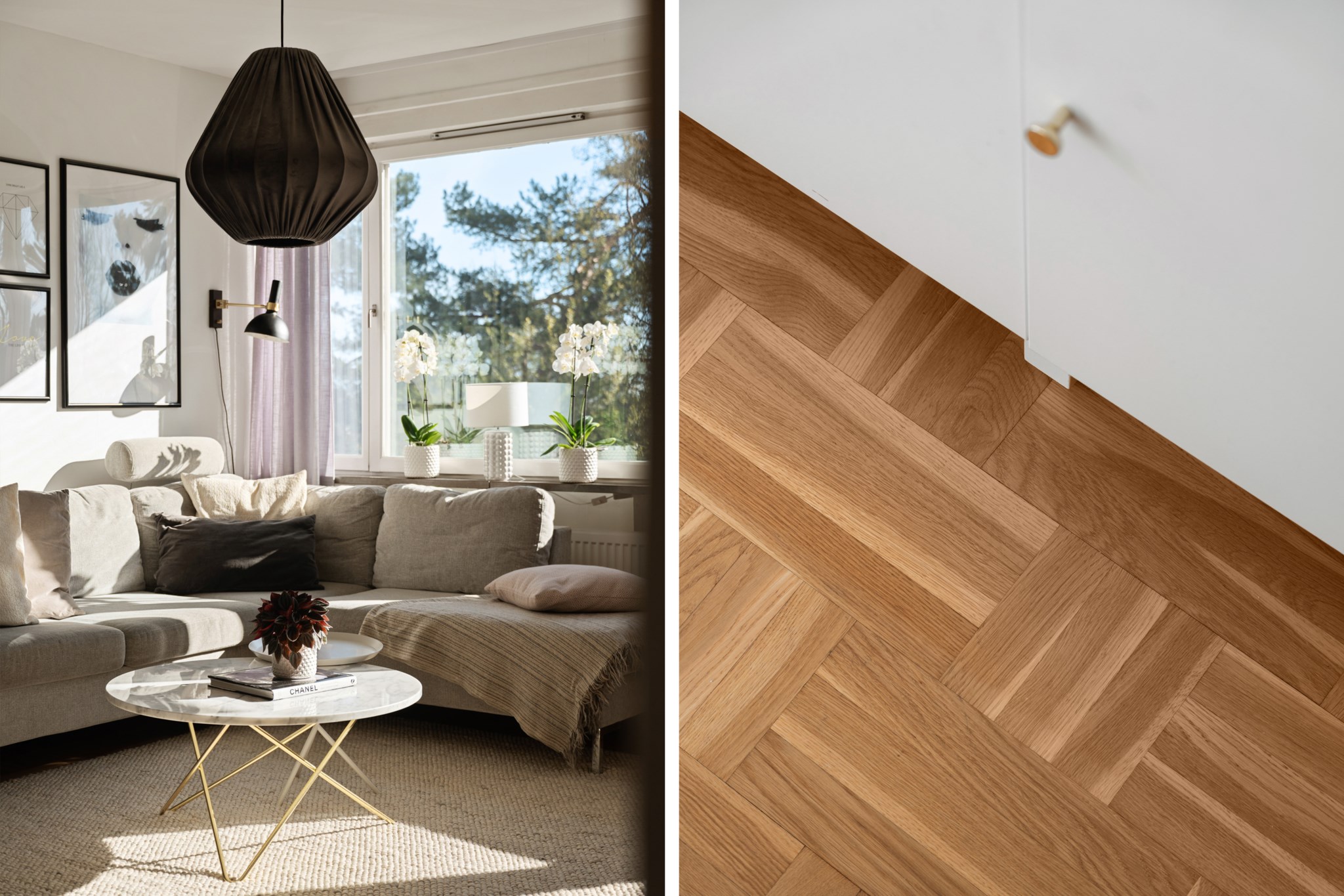 Detalj - Parkett i Holländskt mönster Kevingeringen 25