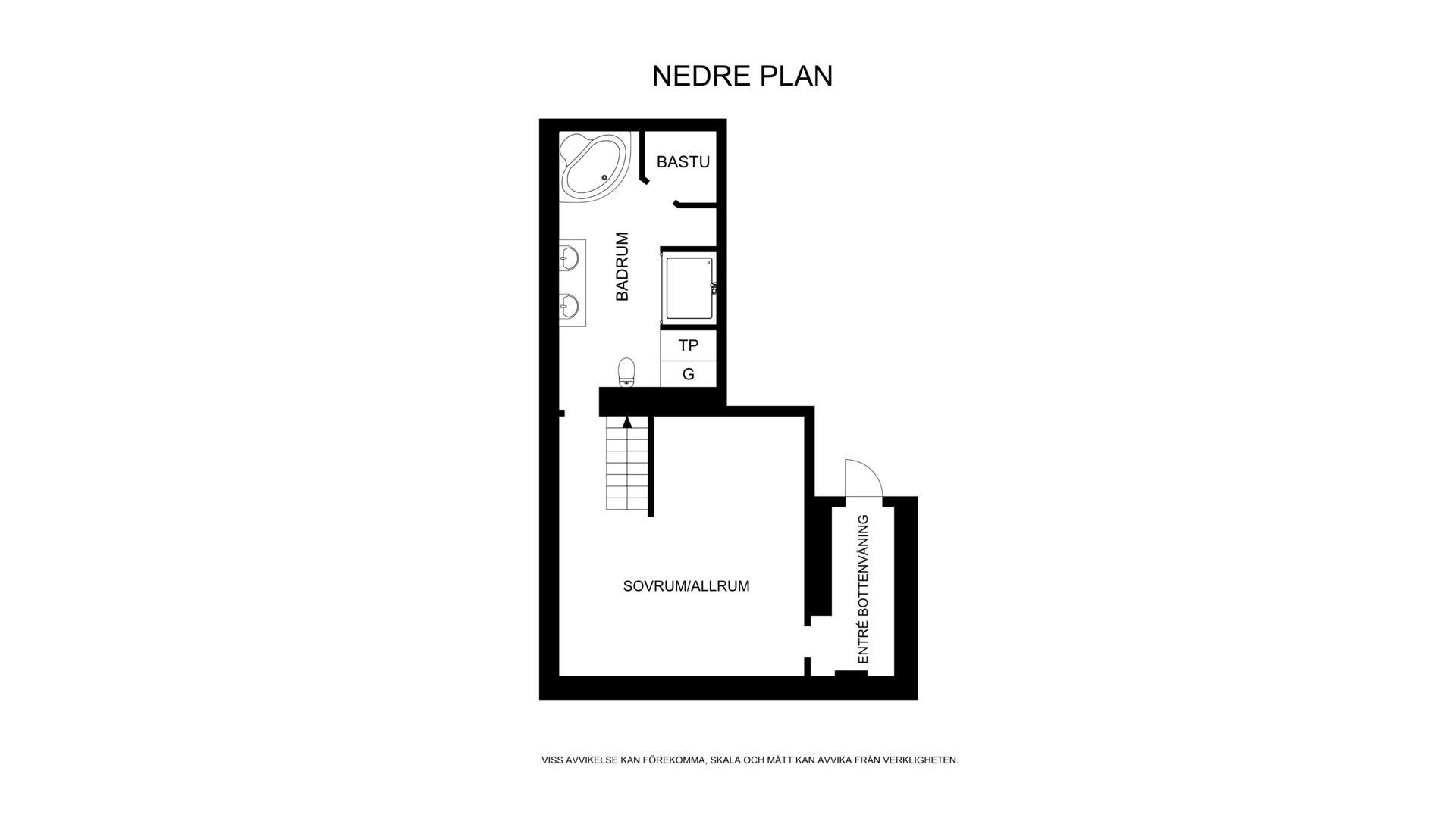 Planritning nedre plan Hagagatan 44