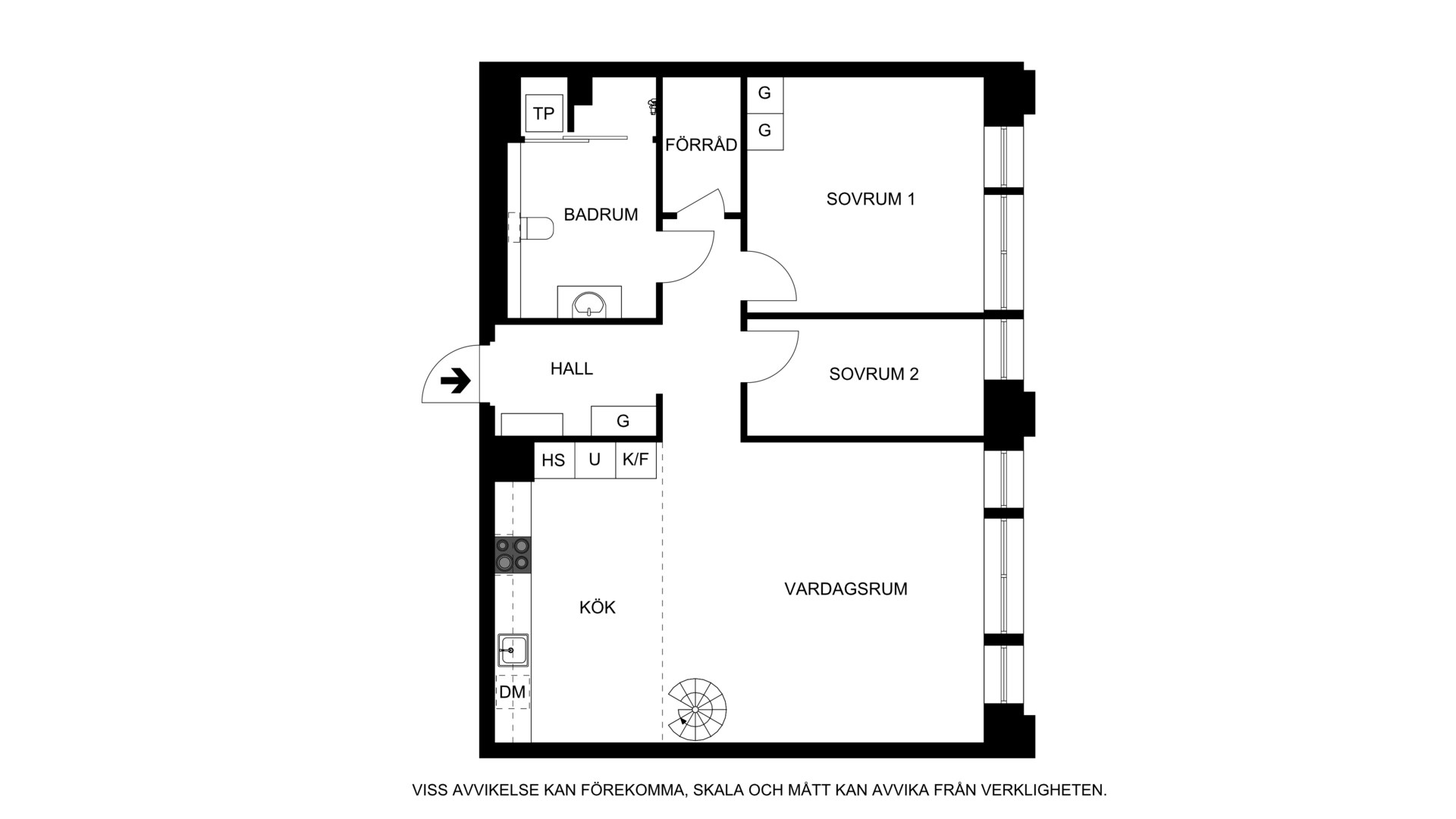 Planlösning Igeldammsgatan 22A, 2tr