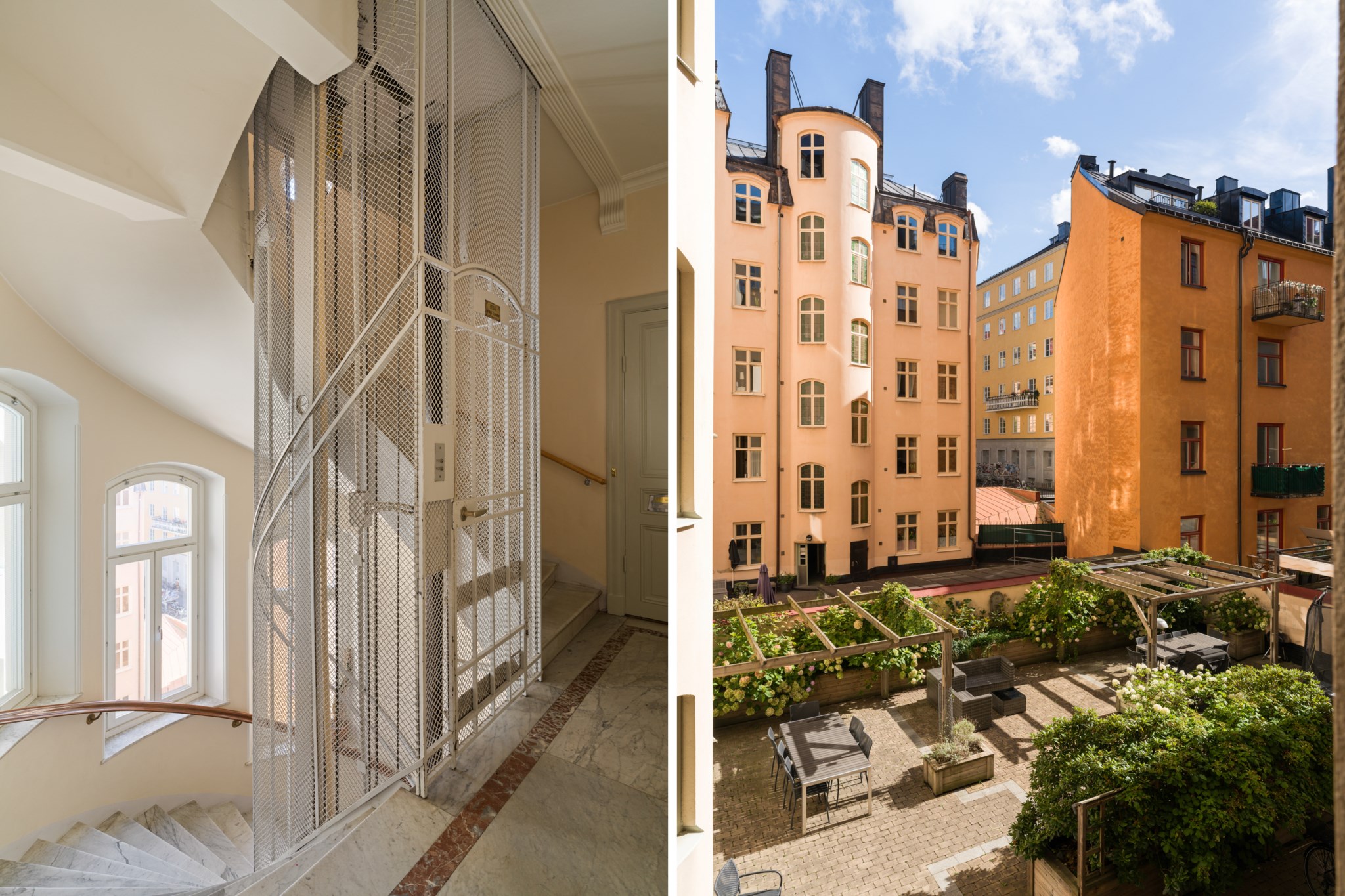 Vackert trapphus - Föreningens innergård Birger Jarlsgatan 112