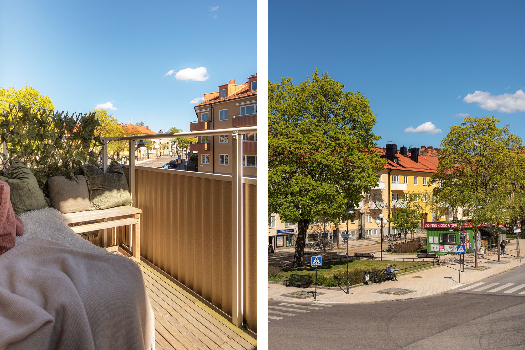 Balkong - Utsikt mot Essingetorget Essingestråket 17