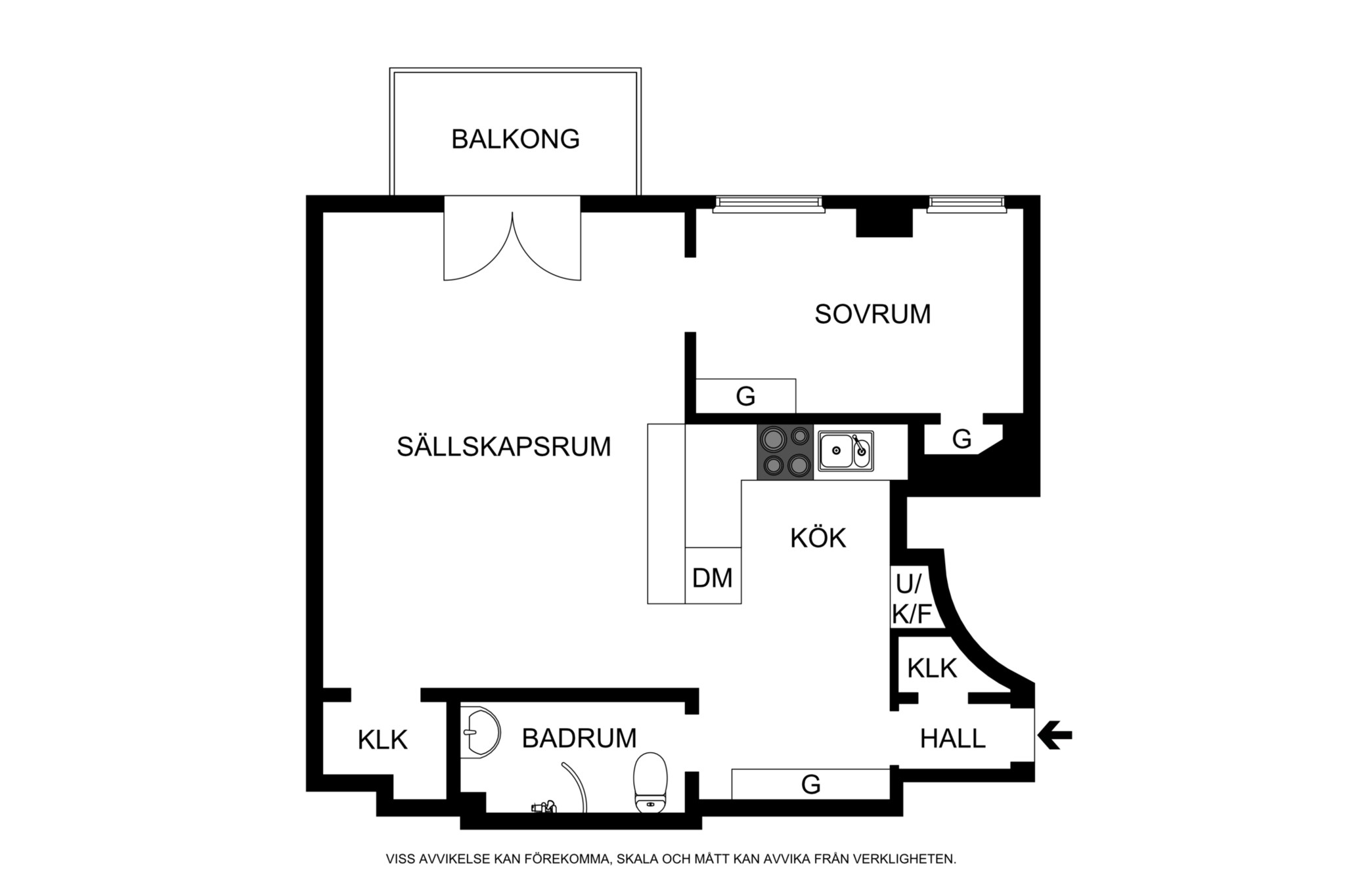 Planritning (ej skalenlig, avvikelser kan förekomma) Bråvallagatan 5