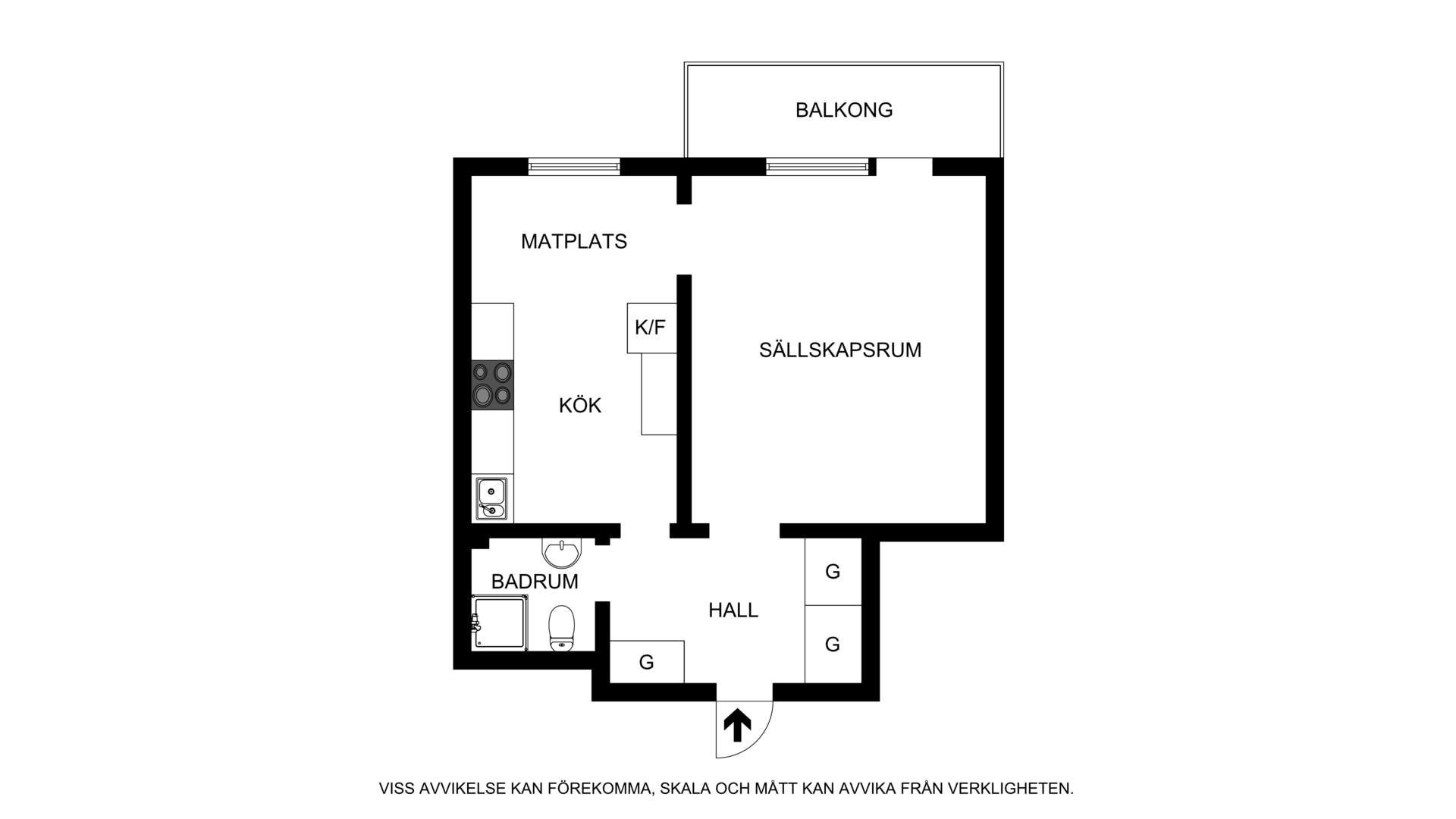 Planritning (ej skalenlig avvikelser kan förekomma) Kungsbro strand 25, 5 tr