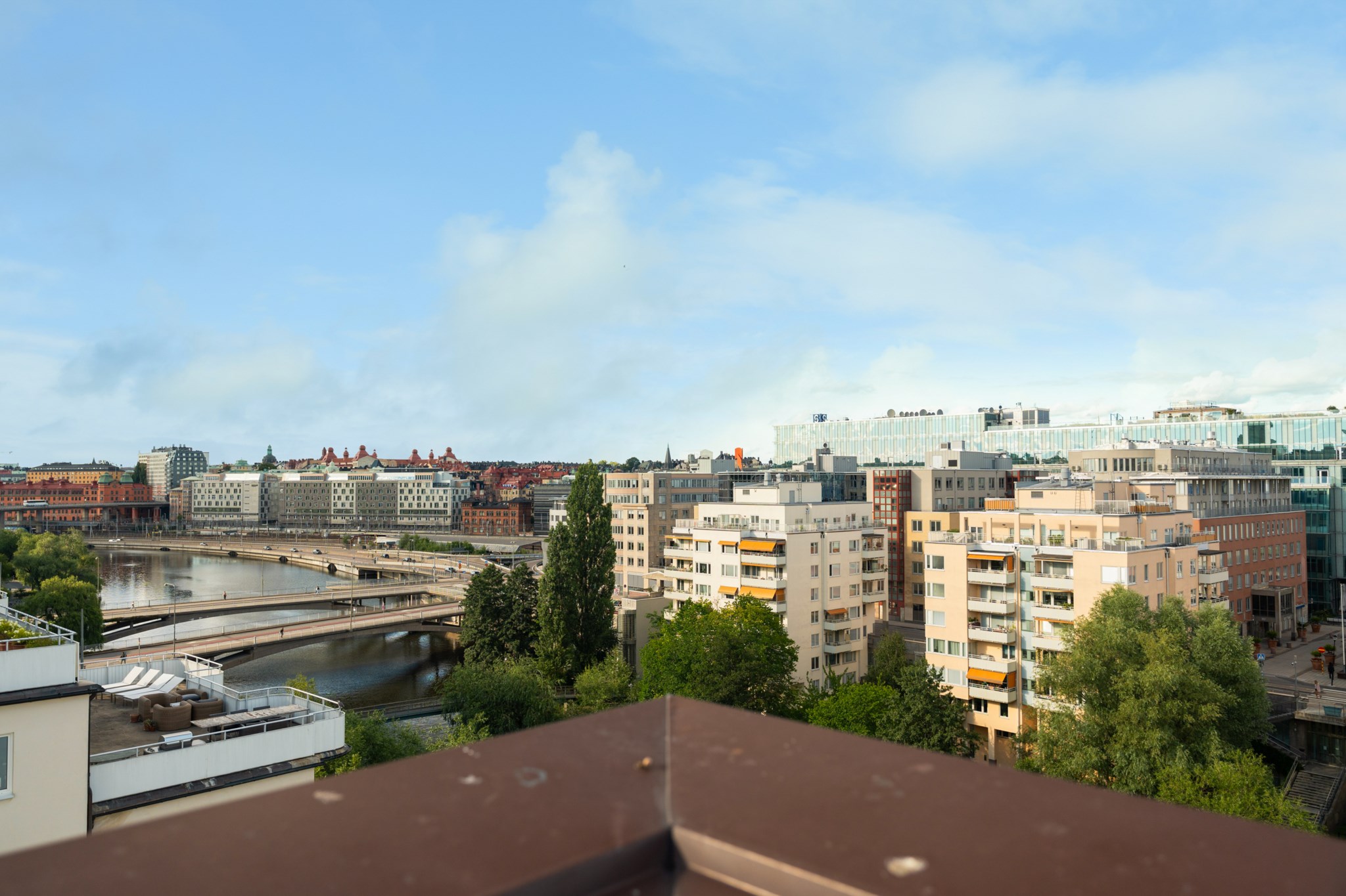 Svårslagen vy från föreningens takterass Kungsbro strand 25, 5 tr