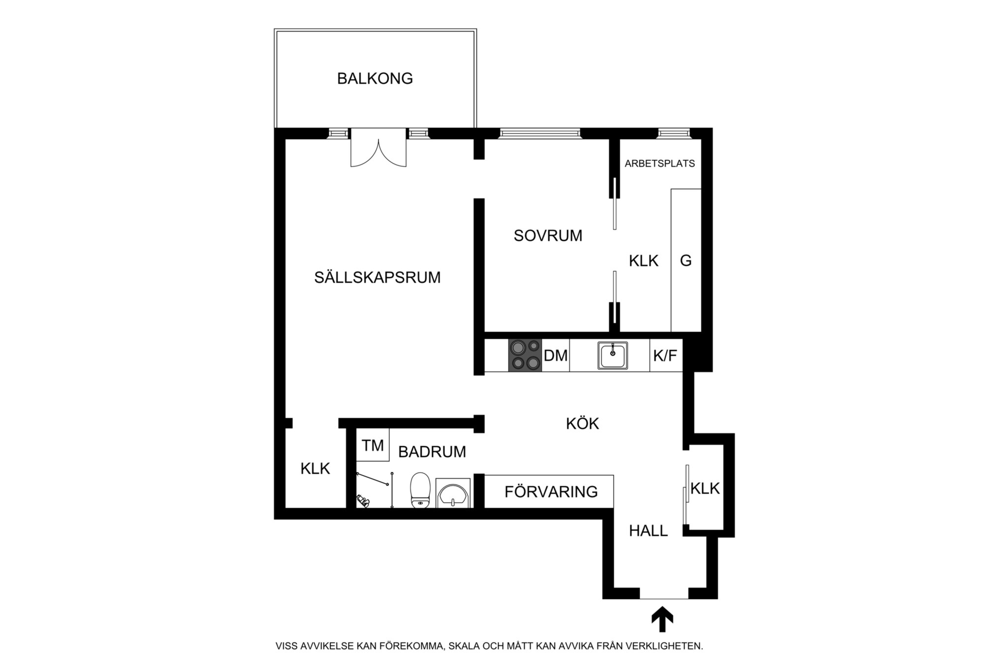 Planritning (ej skalenlig, avvikelser kan förekomma) Alströmergatan 32T