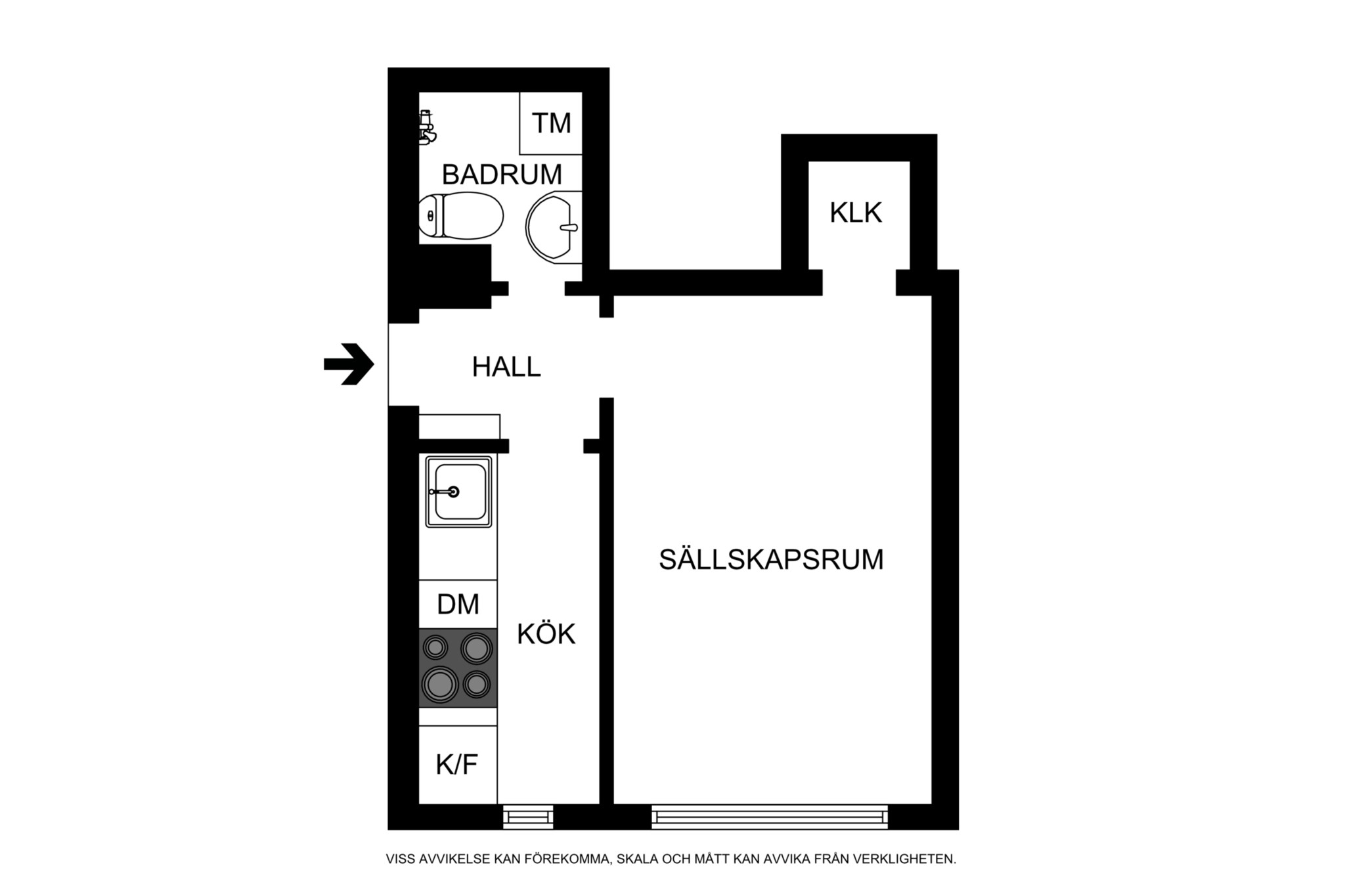 Planritning (ej skalenlig, avvikelser kan förekomma) Roslagsgatan 51, 3tr