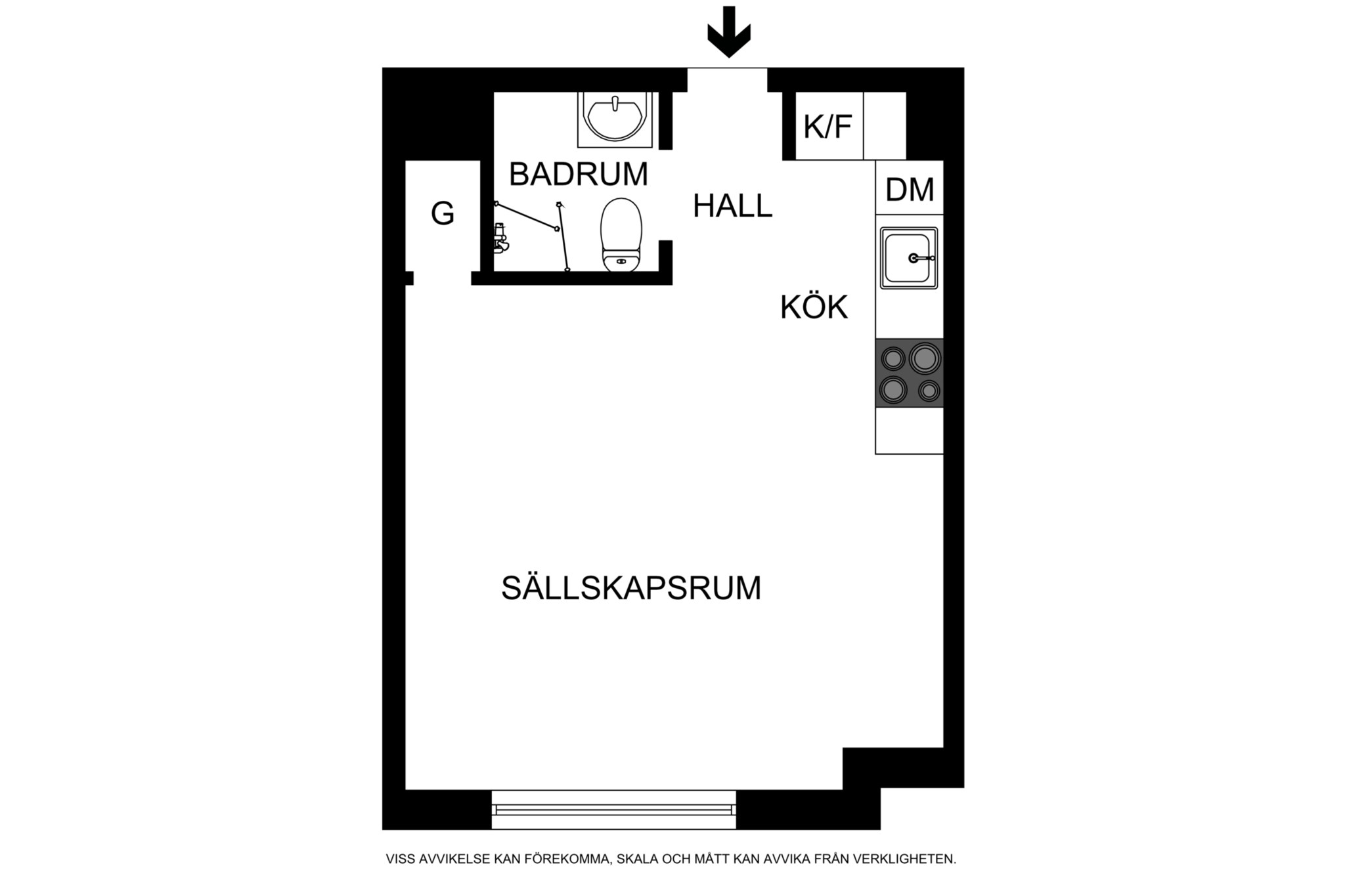 Planritning (ej skalenlig, avvikelser kan förekomma) Kungsklippan 22