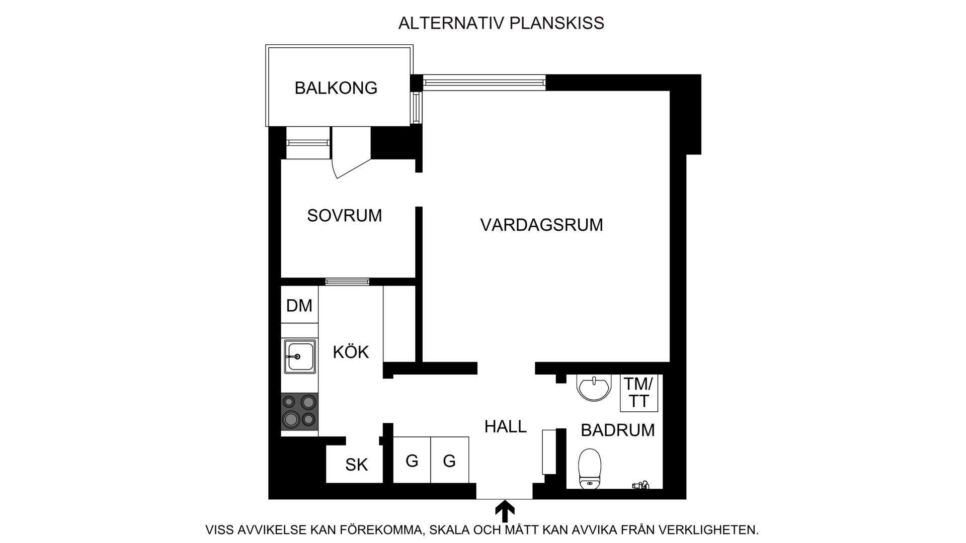 Alternativ planritning Erik Dahlbergsgatan 37, 2,5TR