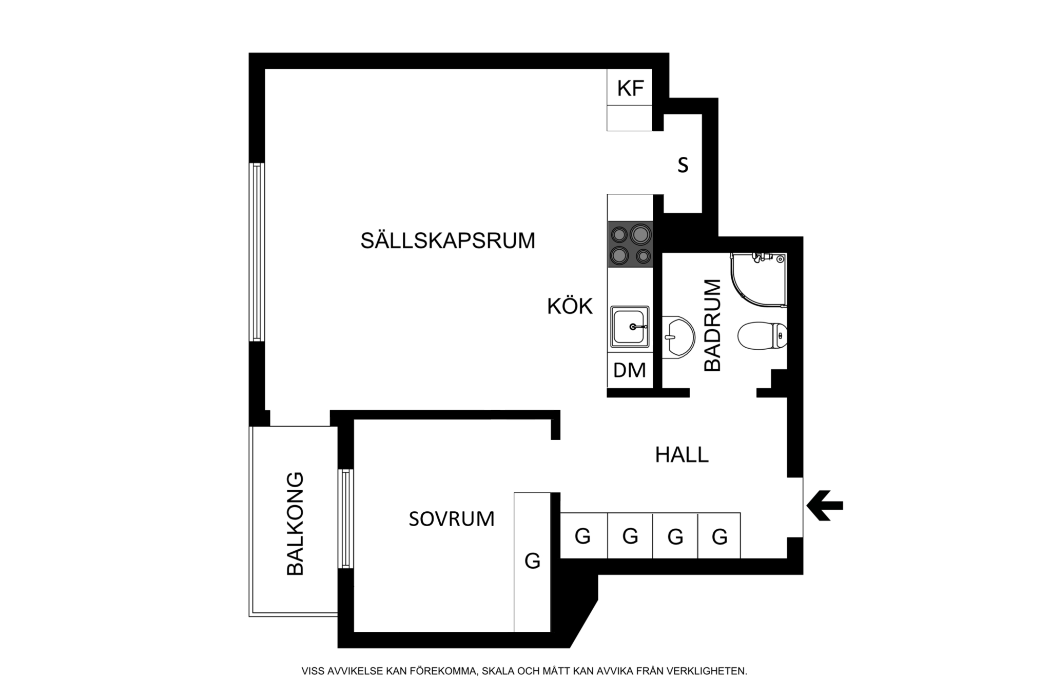 Alternativ Planritning (ej skalenlig, avvikelser kan förekomma) Kungsholms Strand 139, 5tr