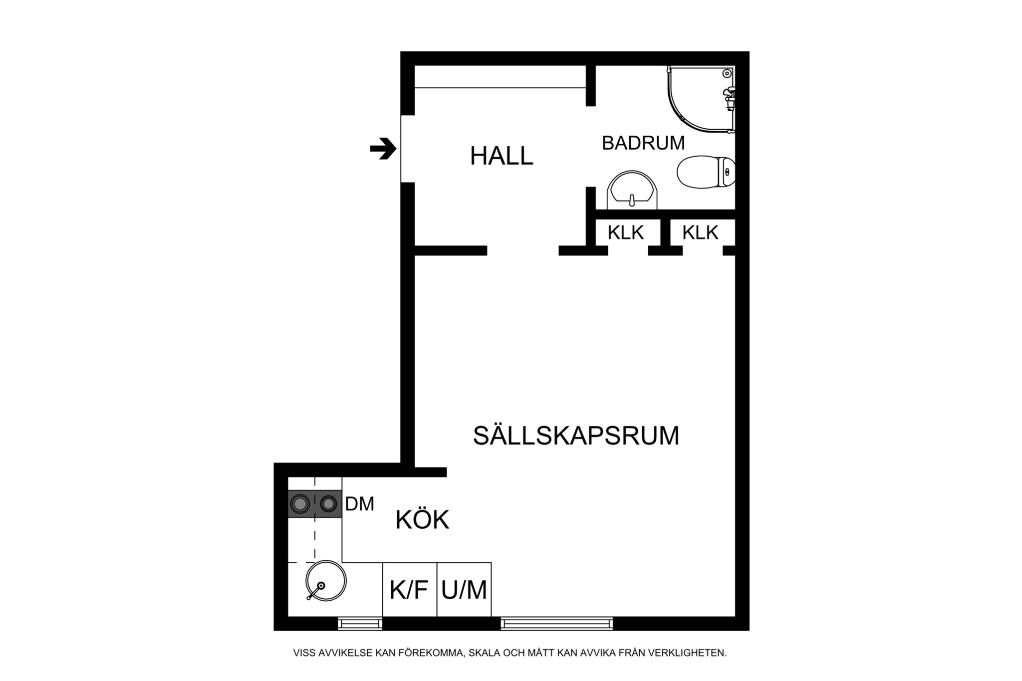 Planritning (ej skalenlig, avvikelser kan förekomma) Gjutargatan 6