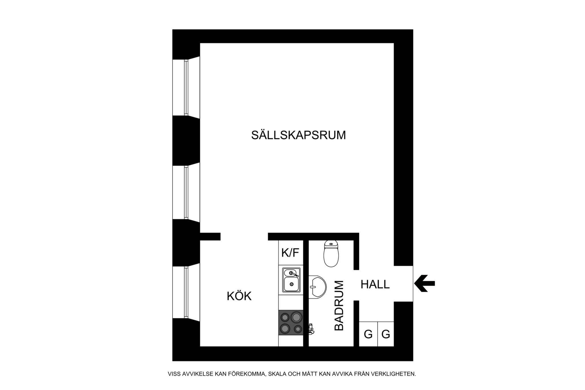 Planritning (ej skalenlig) Västmannagatan 37