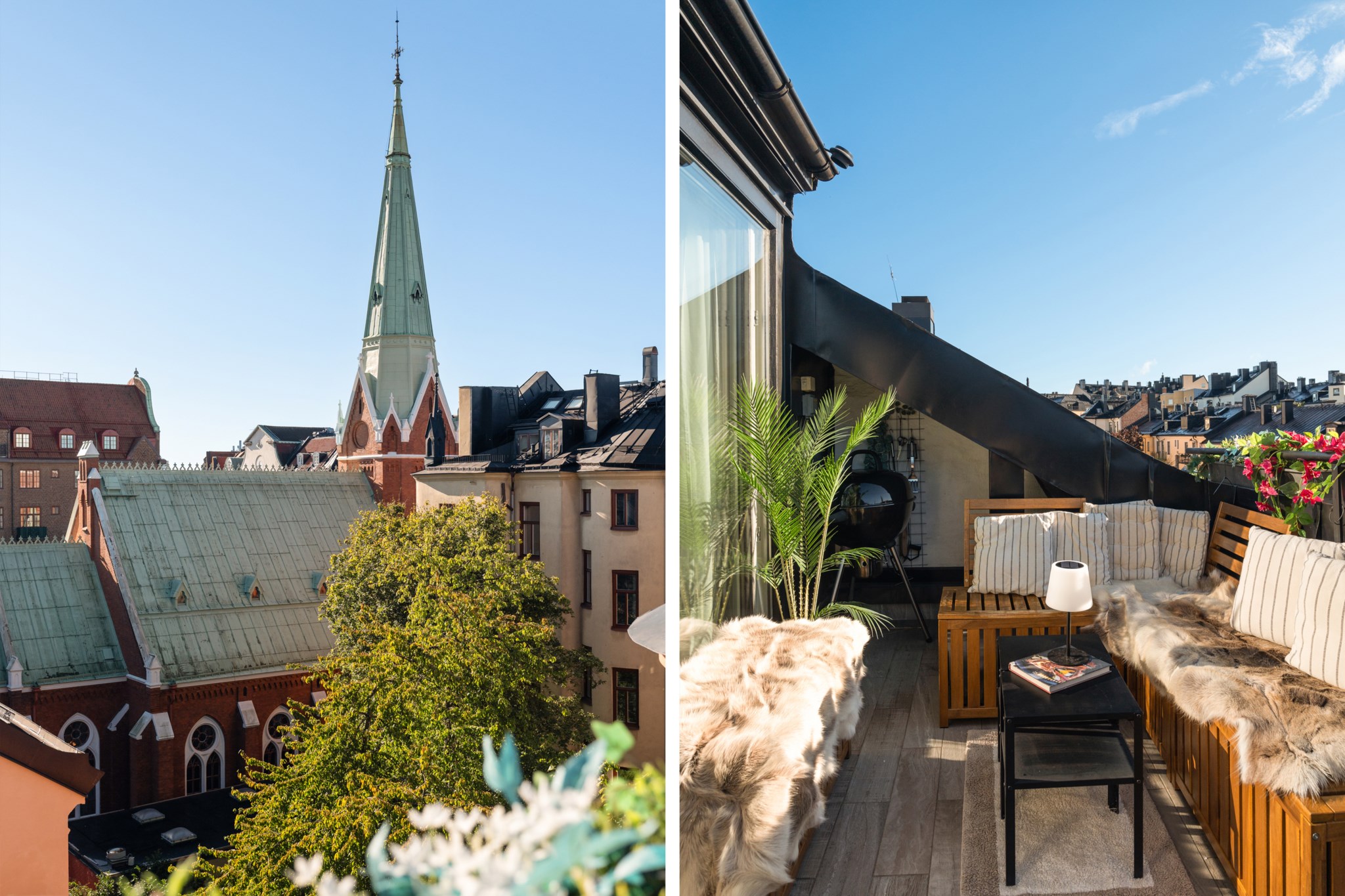Utsikt mot Sankt Georgios kyrka Surbrunnsgatan 15, 4 tr