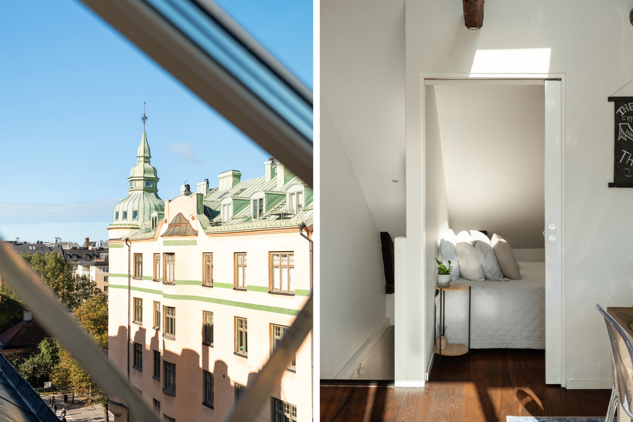 Utsikt från takkupa - Sovrum Surbrunnsgatan 15, 4 tr