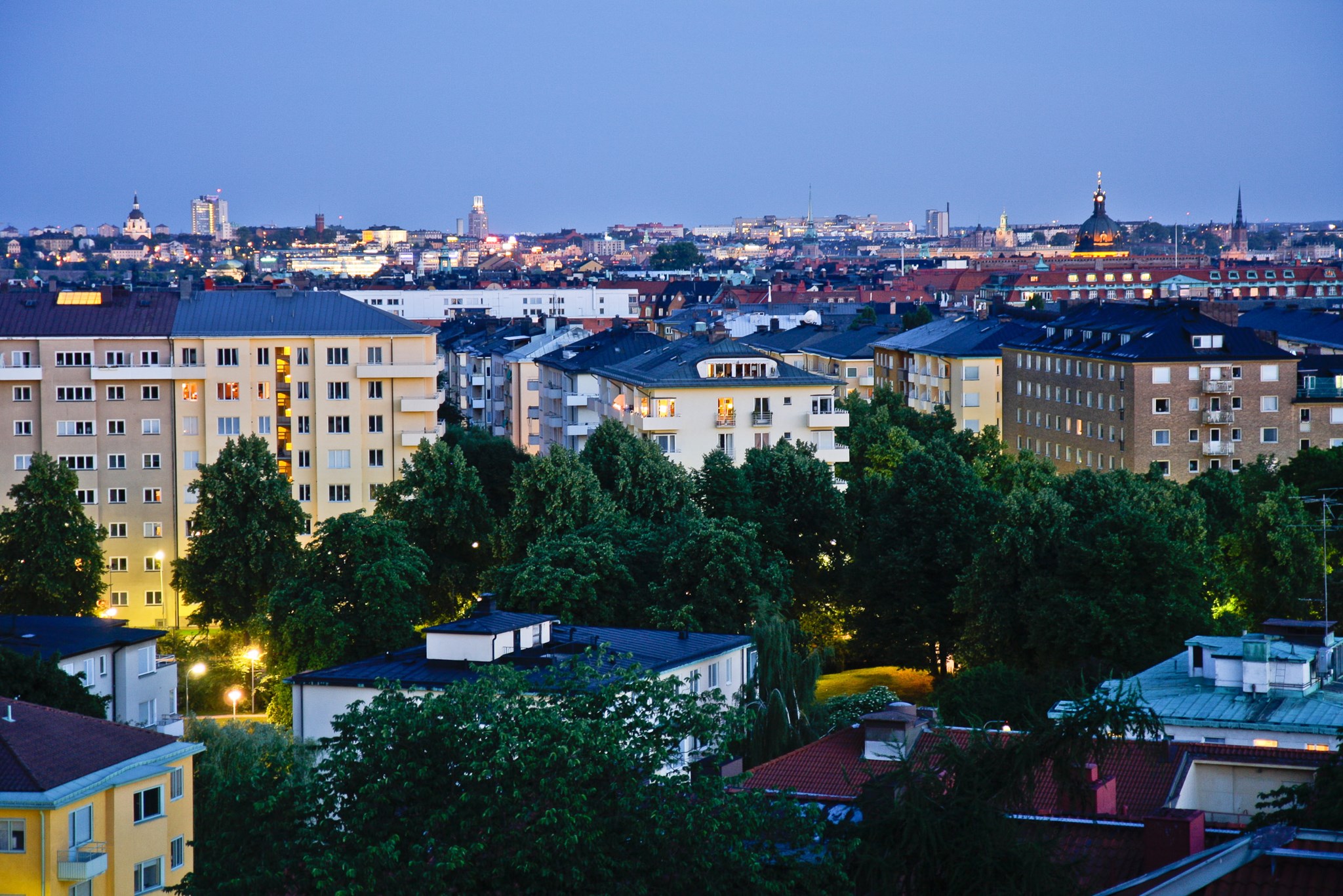 Utsikt från takterrass Rindögatan 15