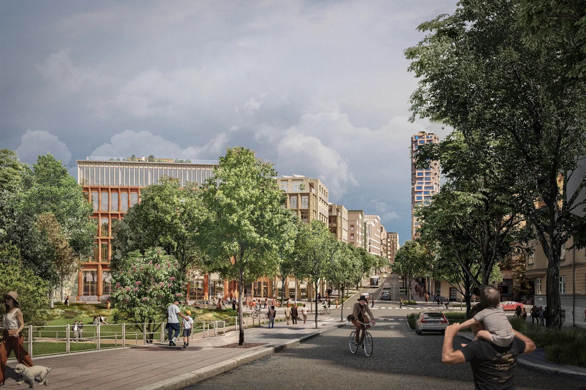 Stockholmsstads rendering över hur gatan kan komma att se ut i framtiden Norra Stationsgatan 119, 4tr
