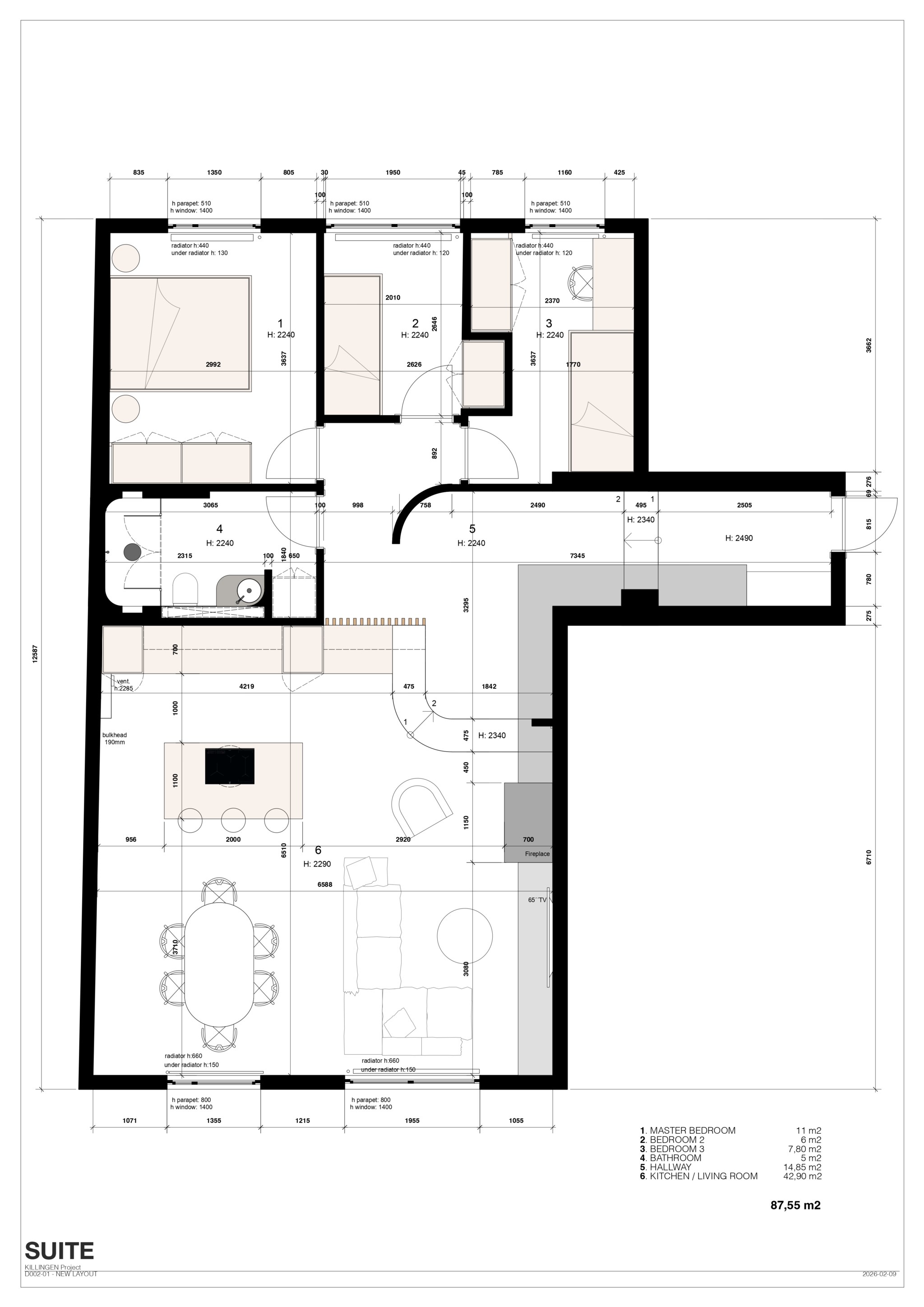 Förslag till framtida planlösning Döbelnsgatan 95, 1tr