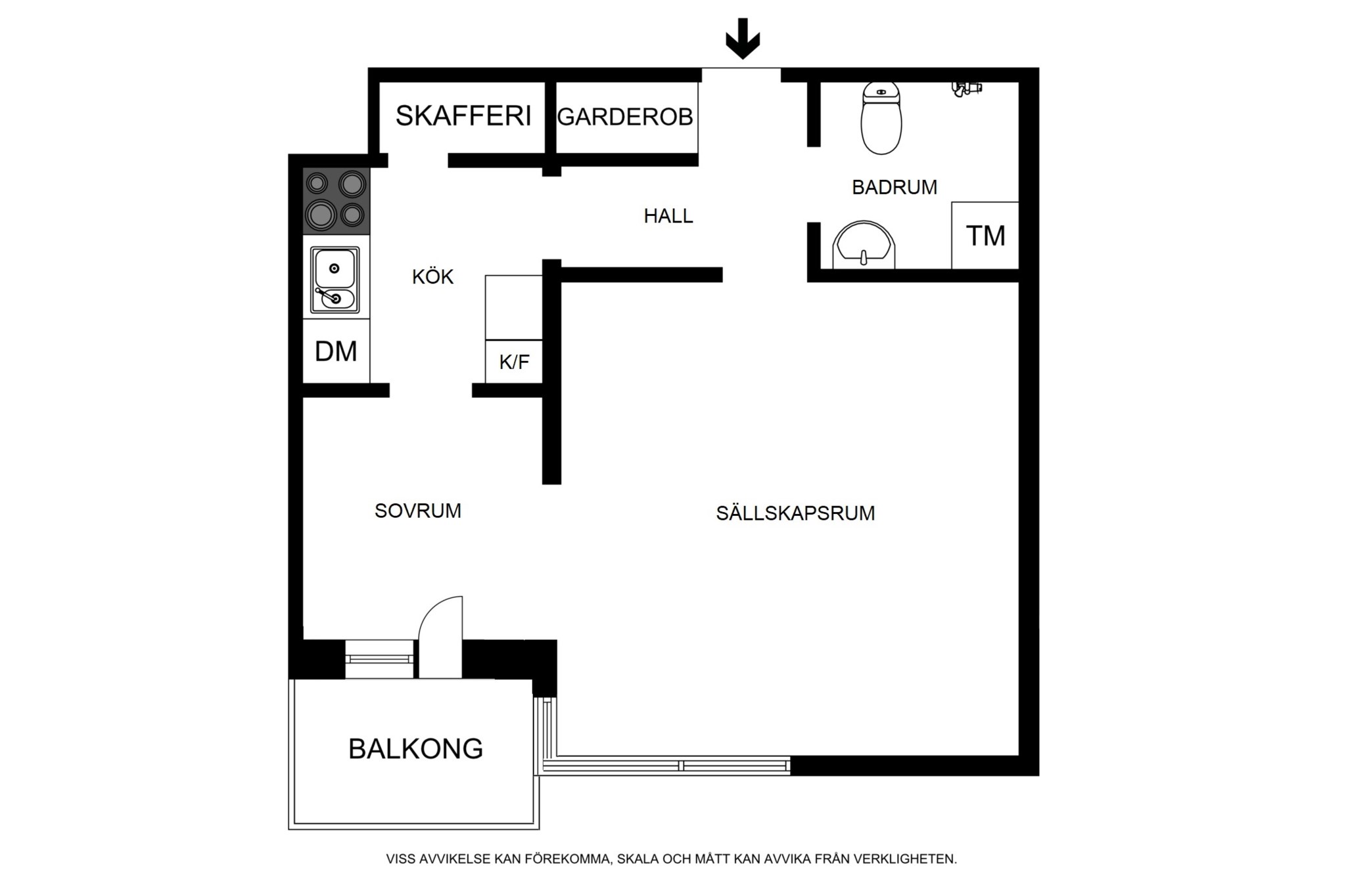 Planritning (ej skalenlig, avvikelser kan förekomma) Erik Dahlbergsgatan 37